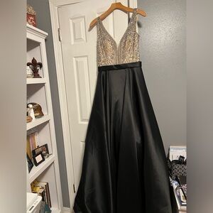 Stunning Black and Silver Sequin Prom Dress